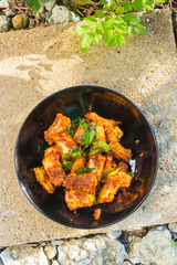 Pork fried with chilies / Food of Thailand