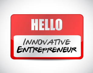 innovative entrepreneur name tag sign