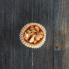Fototapeta na wymiar Maple Caramel Cashew Nut Tarts