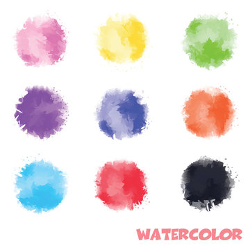 watercolor colorful elements