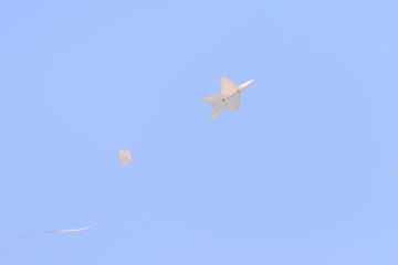 Flying star-shaped kite, Popular Thai traditional culture in summer.