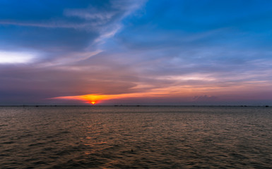 twilight sky and sun set