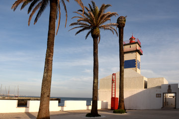 Santa Marta Lighthouse in Cascais, Lisboa region, Portugal