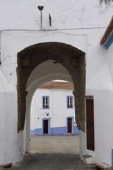 Door to the castle  of Redondo, Alentejo region, Portugal