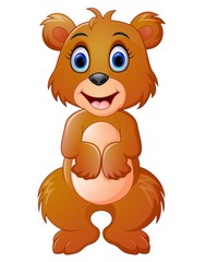 Cartoon funny bear standing