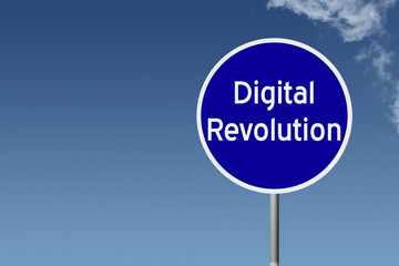 road sign with text Digital Revolution