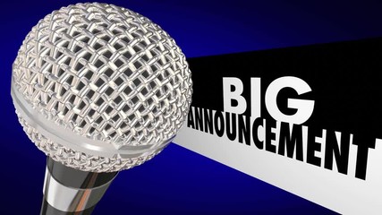 Big Announcement Important News Update Message Microphone 3d Illustration