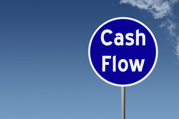 Sign with text Cash Flow on sky background