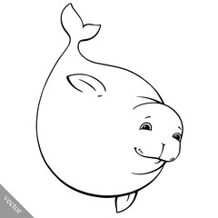 funny cartoon cute fat Navy seal vector illustration