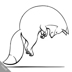 funny cartoon cute fat fox vector illustration