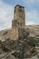 Georgia, the Georgian Military Road , the village of Sno . Centuries-old stone watchtowers .