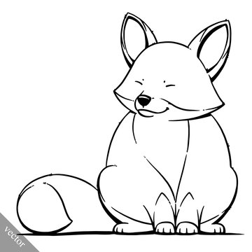 funny cartoon cute fat fox vector illustration