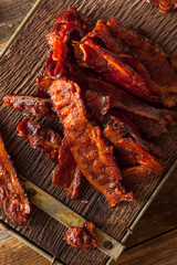 Homemade Dried Barbecue Bacon Jerky