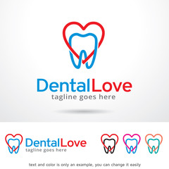 Dental Love Logo Template Design Vector