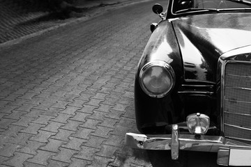 Headlight lamp classic car - black and white color effect style