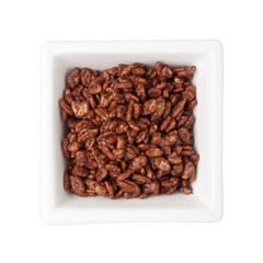 Chocolate flavored breakfast cereal