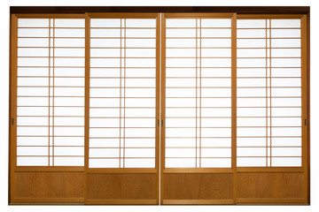 Shoji , Traditional Japanese door,window or room divider consisting .