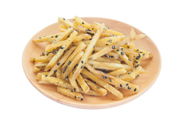 Brown Sugar - Glazed sweet potato fries with black sesame