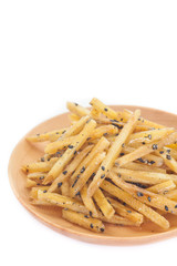 Brown Sugar - Glazed sweet potato fries with black sesame