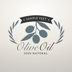 Vintage style logo olive oil