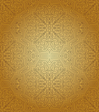 Vintage Islamic Gold pattern, Creative background, rich ornament