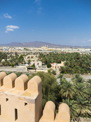 Fort Nakhl, oder Husn Al Heem, Festung, über Oase Nakhl auf Jebel Nakhl Massiv, historischer...