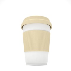 Coffee to go on white. 3d rendering.