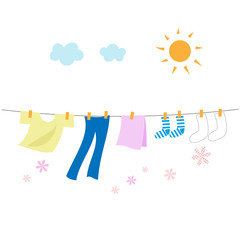 晴れの日の洗濯物