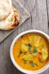 Indian naan bread with curry