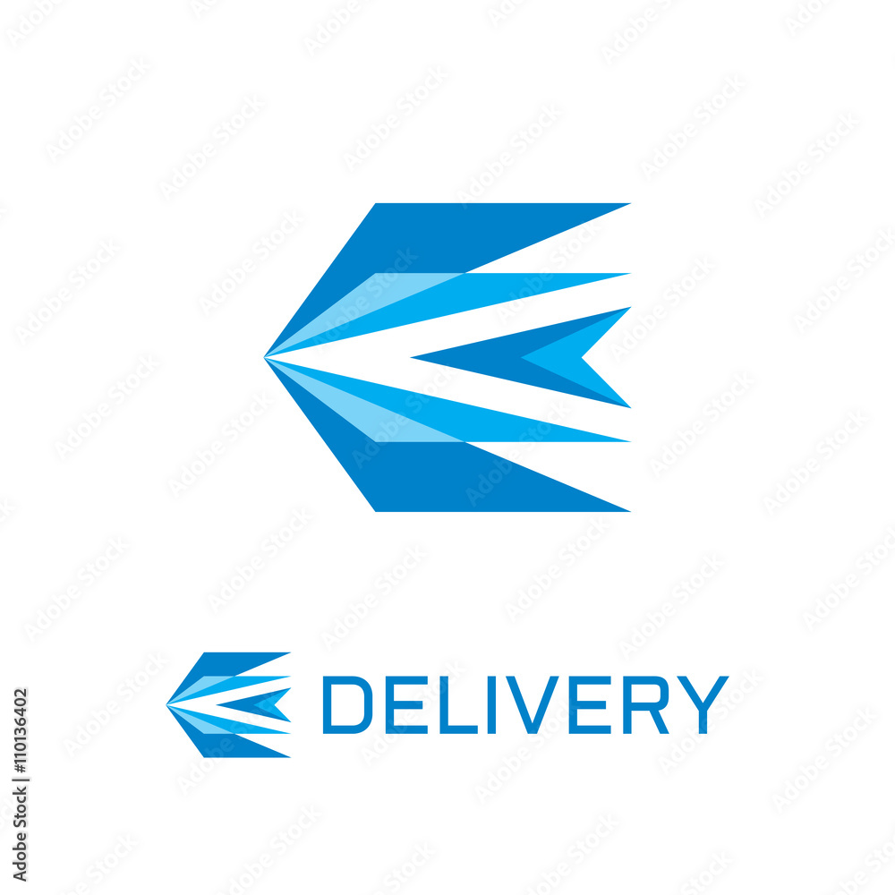 Poster delivery - abstract stylized bird vector logo concept illustration in flat design style. abstract tr