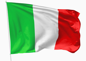 Flag of Italy on flagpole