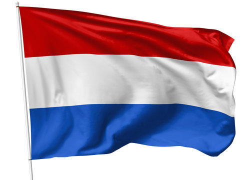Flag of Netherlands on flagpole