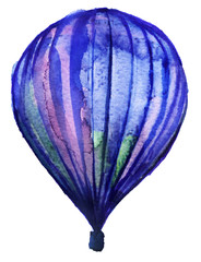 watercolor sketch: a air balloon on a white background