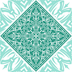 Seamless Square Abstract Tribal  Pattern. Hand Drawn Ethnic Text