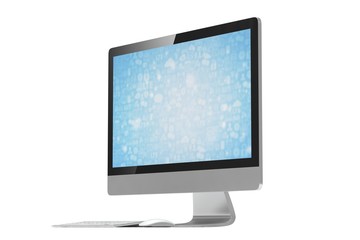 Modern Screen Monitor. 3d rendering.