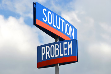 Problem and solution street sign