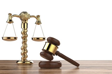 law concept with gavel judge and law scale
