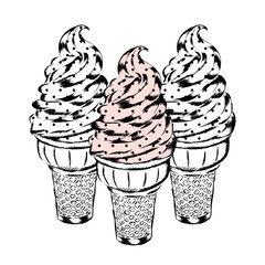 Vintage hand-drawn ice cream. Vector illustration.