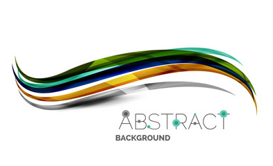 Rainbow color lines on white. Identity wave element