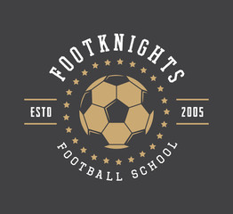 Obraz premium Vintage soccer or football logo, emblem, badge, label 