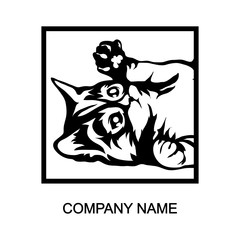 Cat logo isolated on white background