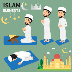 Ramadan month for Muslims and muslim Men Doing Religious Rituals