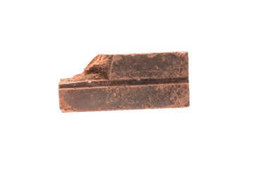 Red clay brick  deduct on white background
