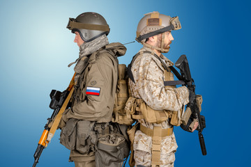 Obraz premium Two special force soldiers