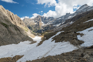 Obraz premium Hiking in Pyrenees mountains. Scenic shot of beautiful landscape.