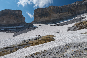 Fototapeta premium Scenic view of famous Rolands Gap (Breche de Roland), dividing France and Spain. Pyrenees National Park.
