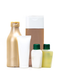 Cosmetic containers isolated on white