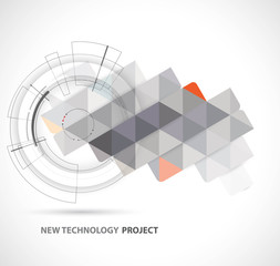 Abstract tech background. Futuristic technology interface. Vector resolution