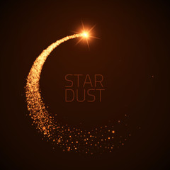 Vector star dust circle. Magic glittering illustration.