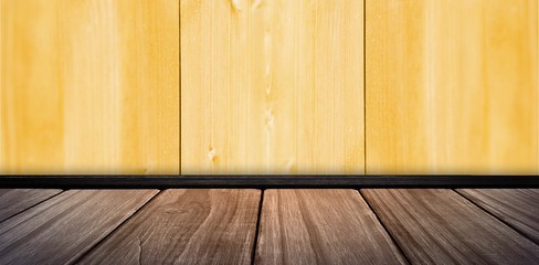 Composite image of white wall with parquet